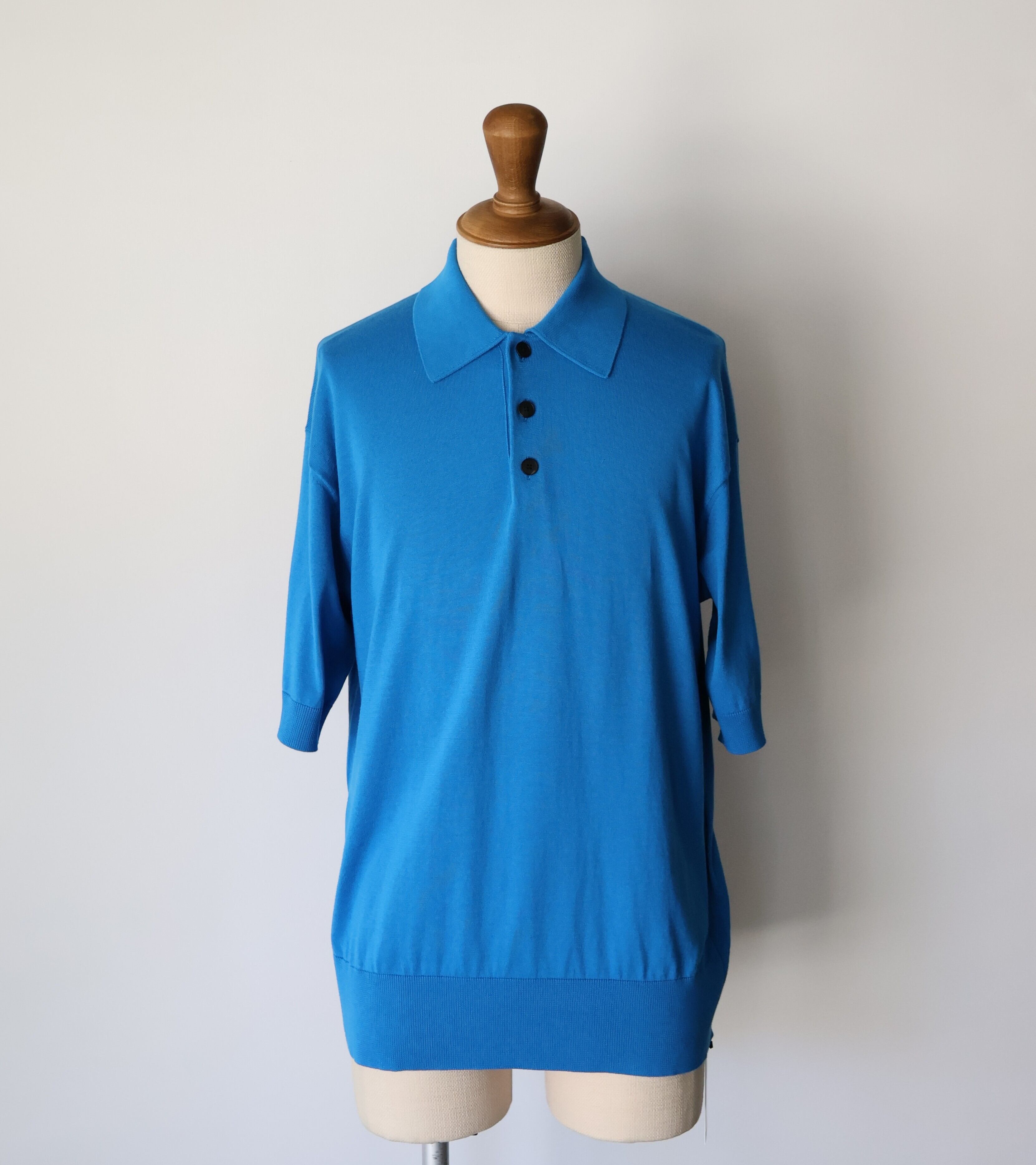 MEIAS “ CO / SI Knit Polo PO ( Blue )” | H.inch