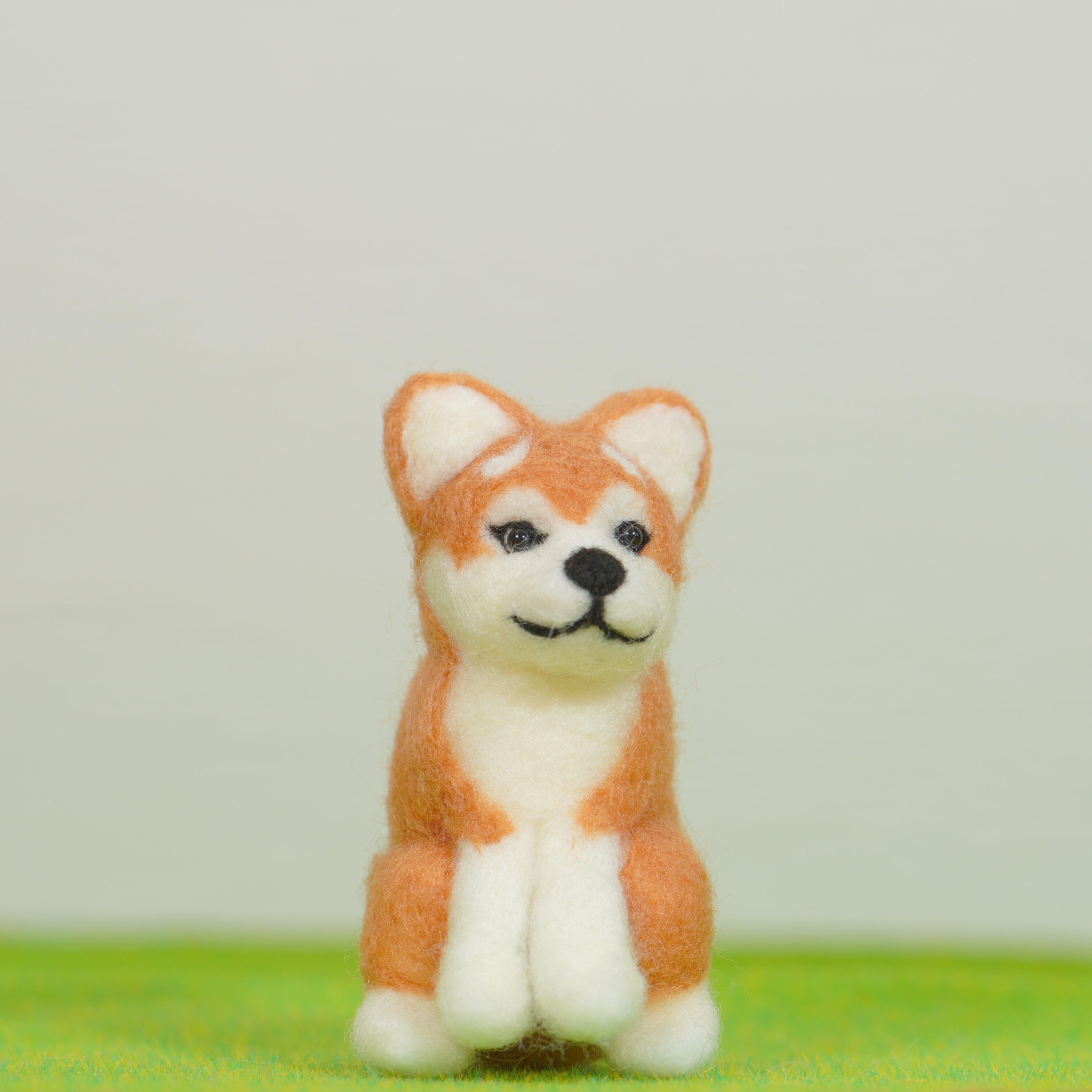 羊毛フェルト 柴犬 2種 置物 | トイロ｜水引・羊毛フェルト