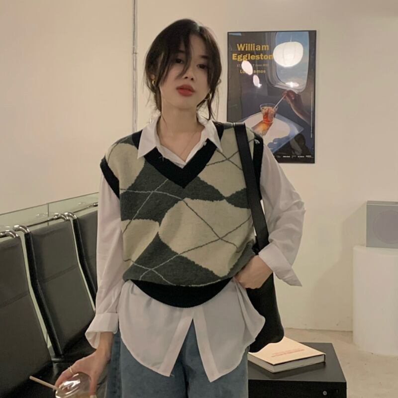 ラウンドネックカラーシャツ スリム Oネック YY-ファッション1800286548