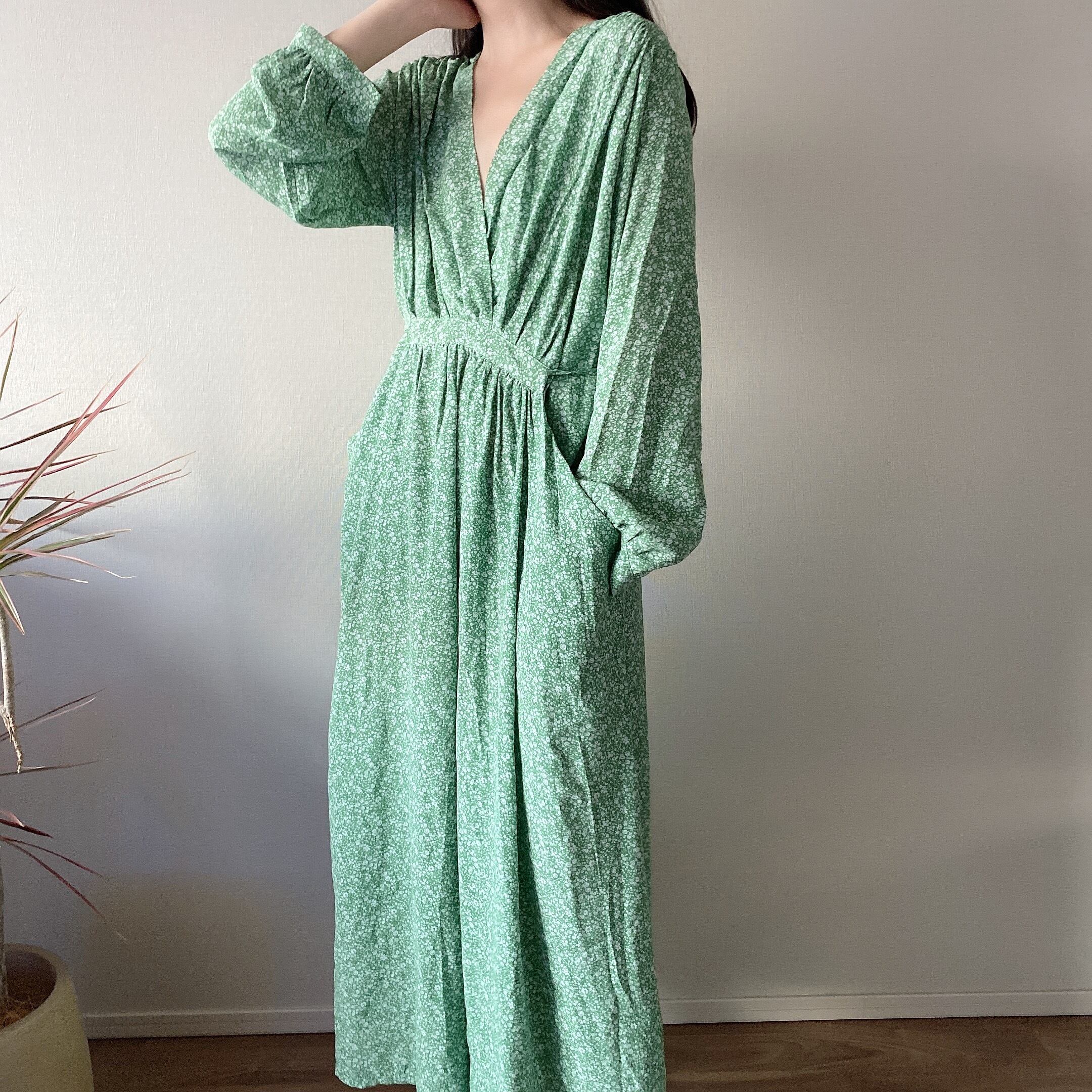 Micro Flower Green onepiece /green (即納商品)
