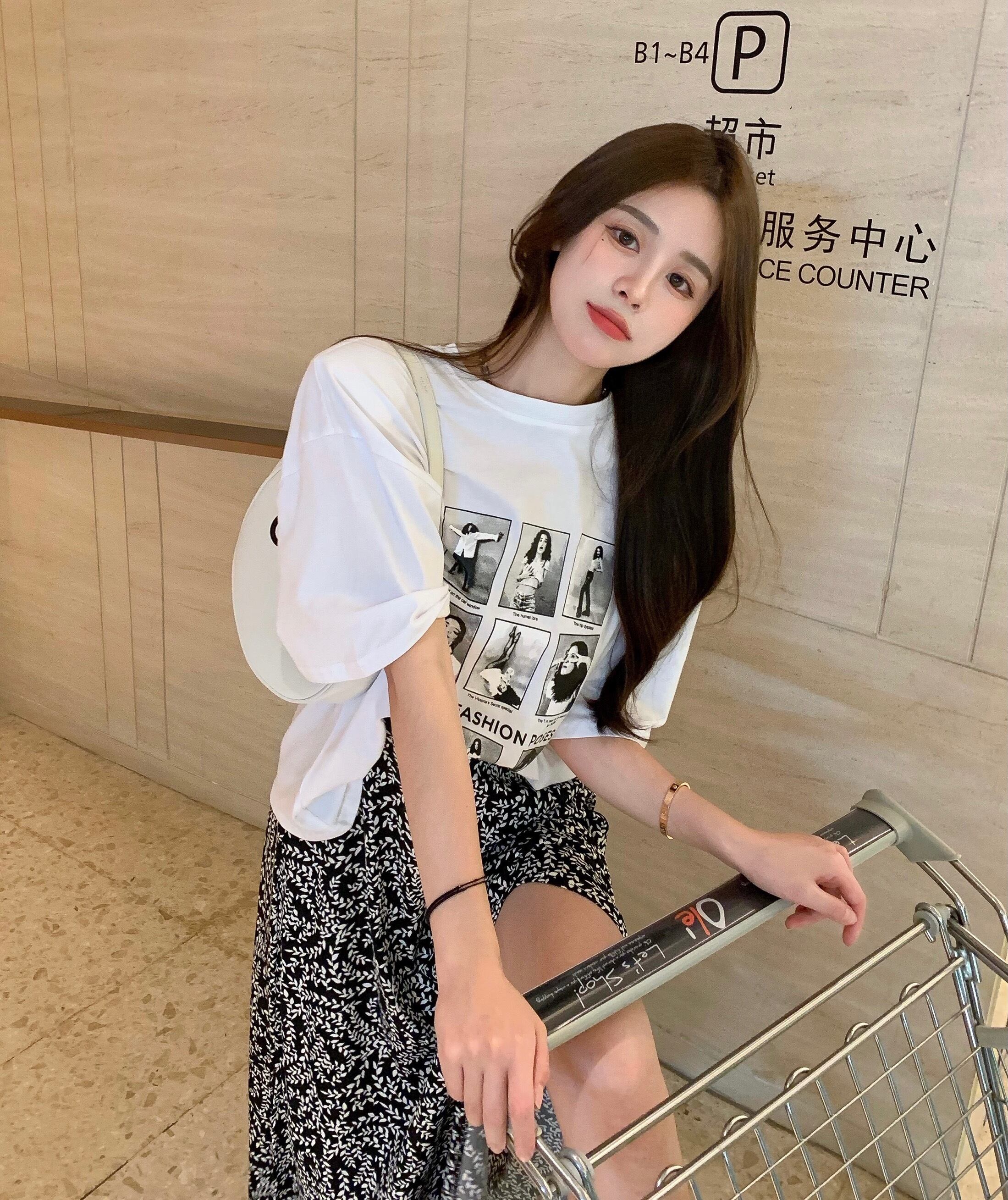 ブラックスタイルルーズTシャツ スカート ブラックストロベリース31402789874