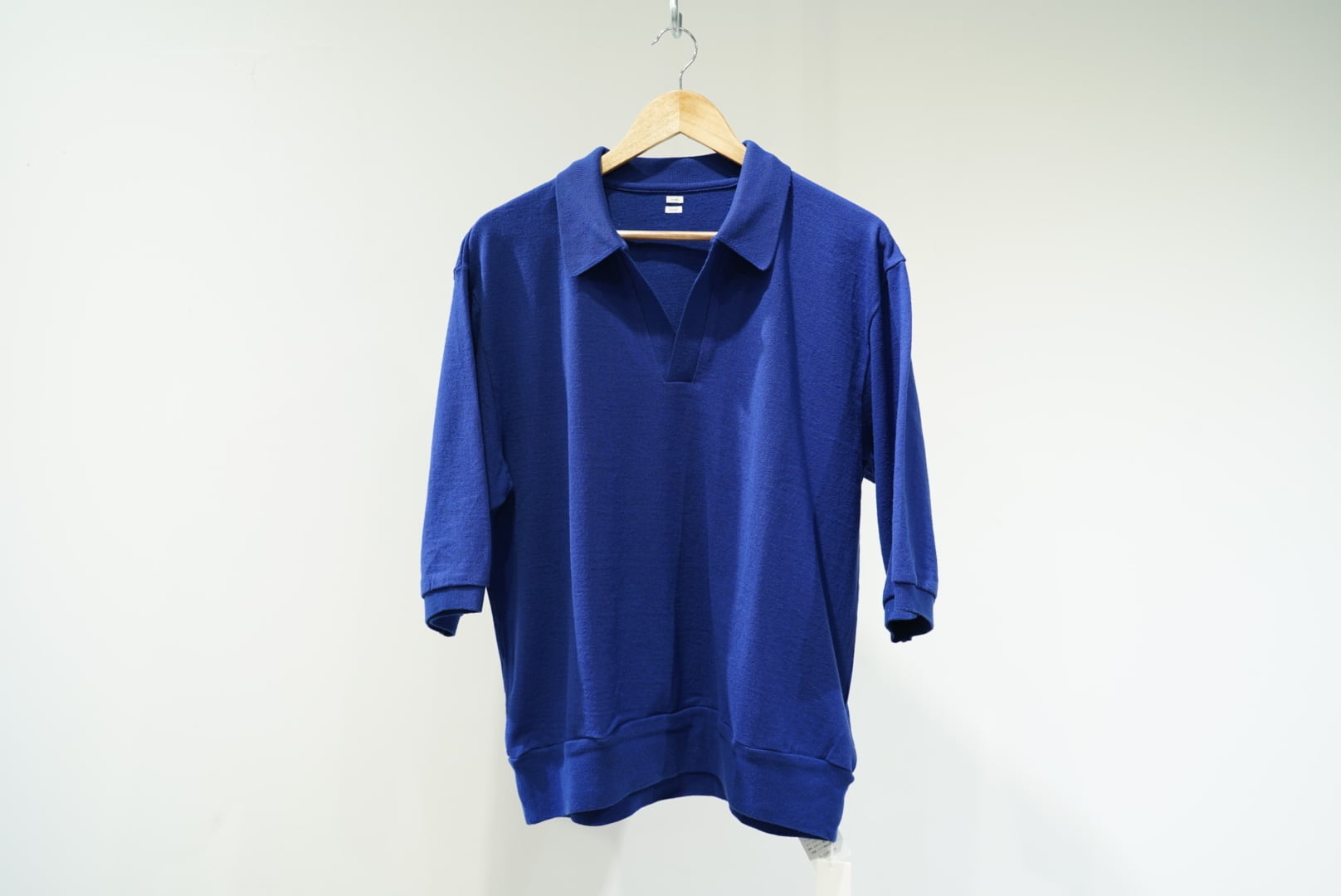 Co/Silk Nep Skipper Cropped Sleeves BLUE | WAGAMAMA TOKYO