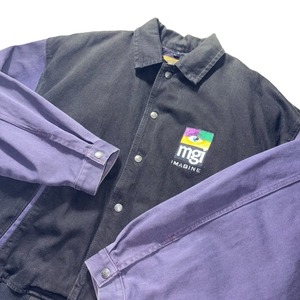 “Eye” motif 2tone denim award jacket