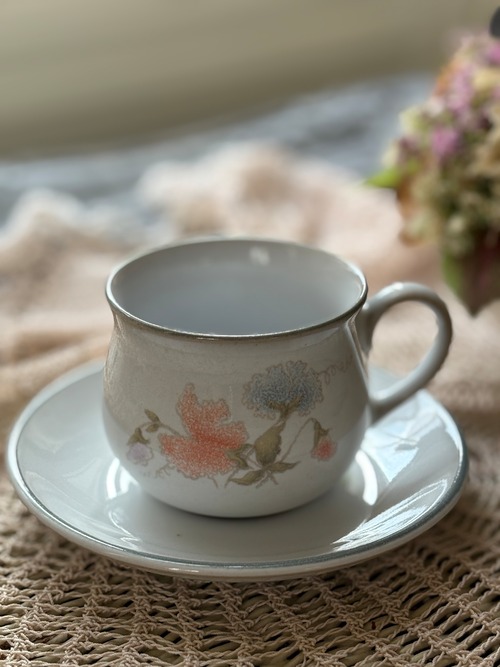英国Vintage ヴィンテージ DENBY デンビー coloroll カップ＆ソーサー デミタスサイズ テーブルウェア