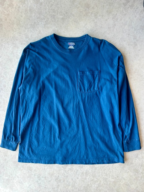 Russell Athletic ブルー ロングスリーブポケットTシャツ