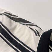 23区 homme ニジュウサンク ボーダー 半袖 ポロシャツ 50/ホワイト×ブラック メンズ