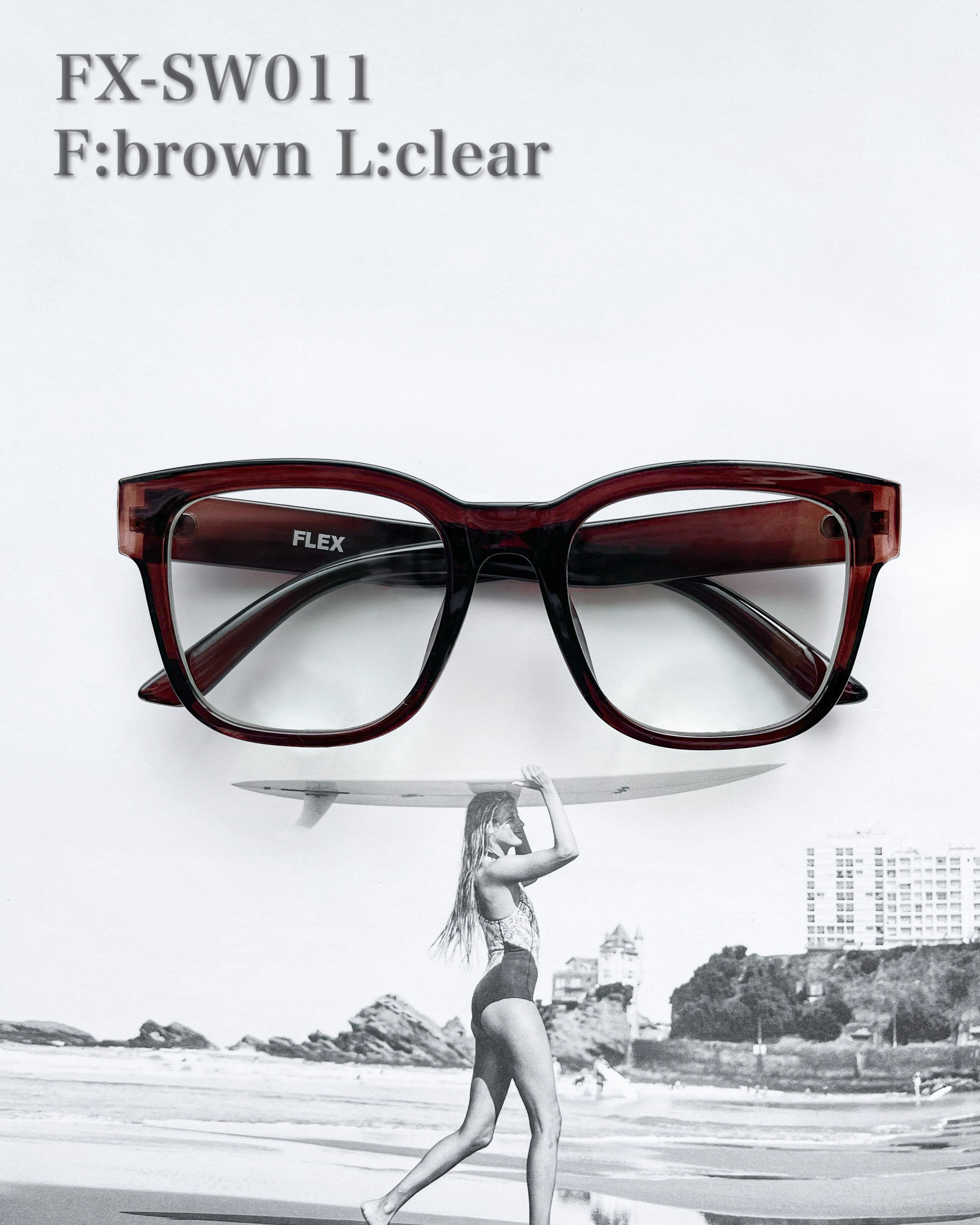 4colors】square wide clear sunglasses | FLEX公式ショップ