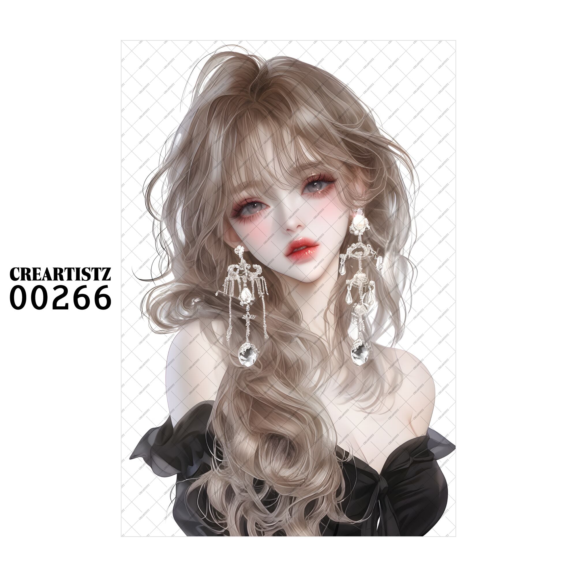 00266 ガール キュート オリジナル ペーパー/ステッカー 4枚セット CREARTISTZ