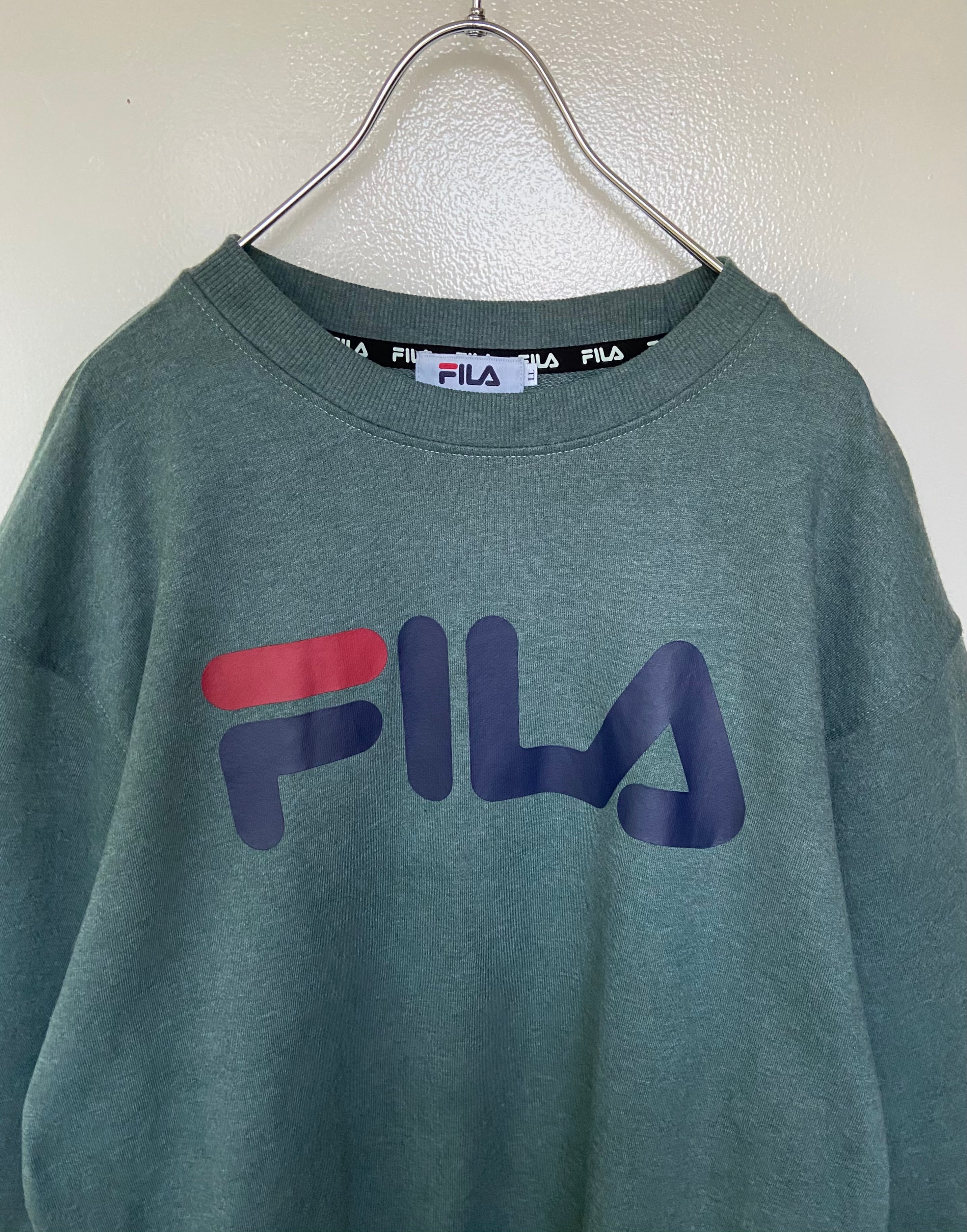 美品 FILA/フィラ  スウェット 緑 デカロゴ 