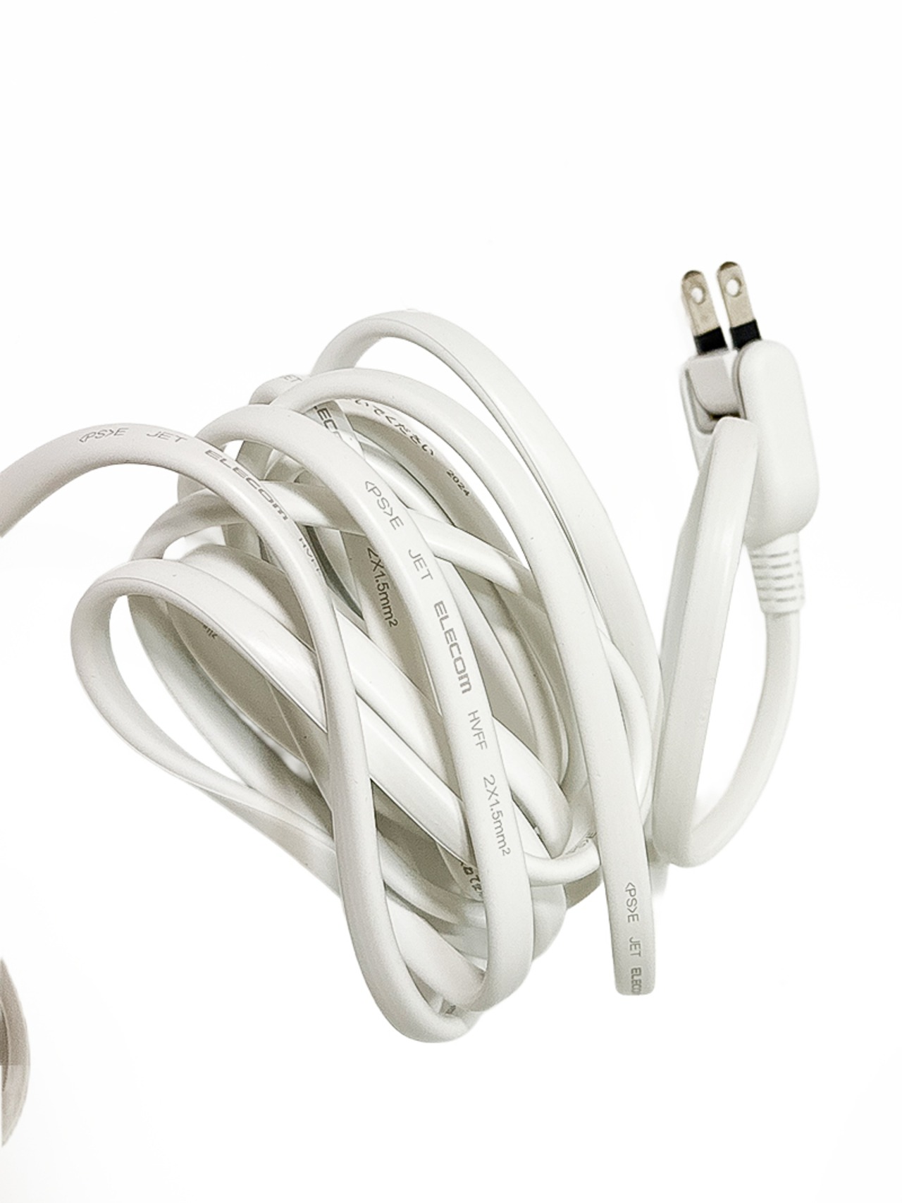 ELECOM エレコム シャッター・雷ガード付 クリップタップ 3.0m ECT-1430WH 2ピン式 3個口