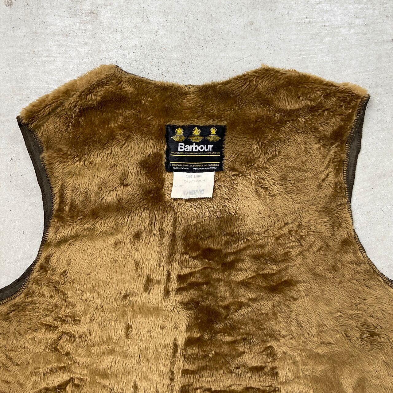 90年代 英国製 Barbour バブアー パイルライナーベスト ボアベスト  