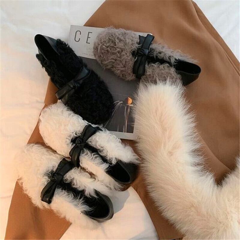 【新作】【送料無料】 ボウノットファーワンピースレディースシングルシューズブラックグレーホワイトラウンドトゥシングルシューズ春秋レディースパーティーシューズ 靴 スプリング 春物 オータム 秋物 ラウンドトー 10b318089086341