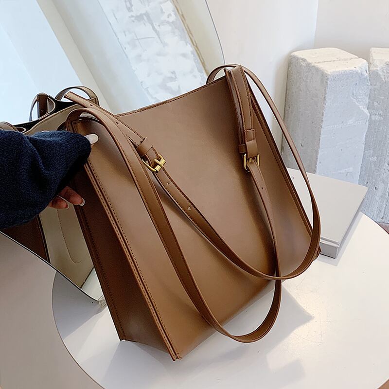 香港スタイルレトロビッグバッグレディース2020新しい流行のファッションシンプルな大容量ショルダーバッグネットレッドワイルドトートバッグ Tiancai_Wing_Bag19151541294