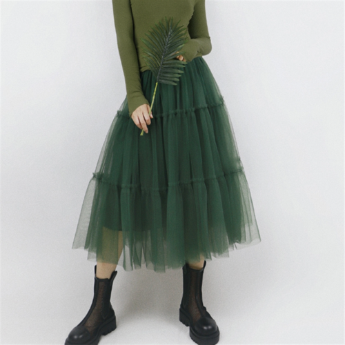 【Tea Tree】チュールティアードスカート　6color　10380