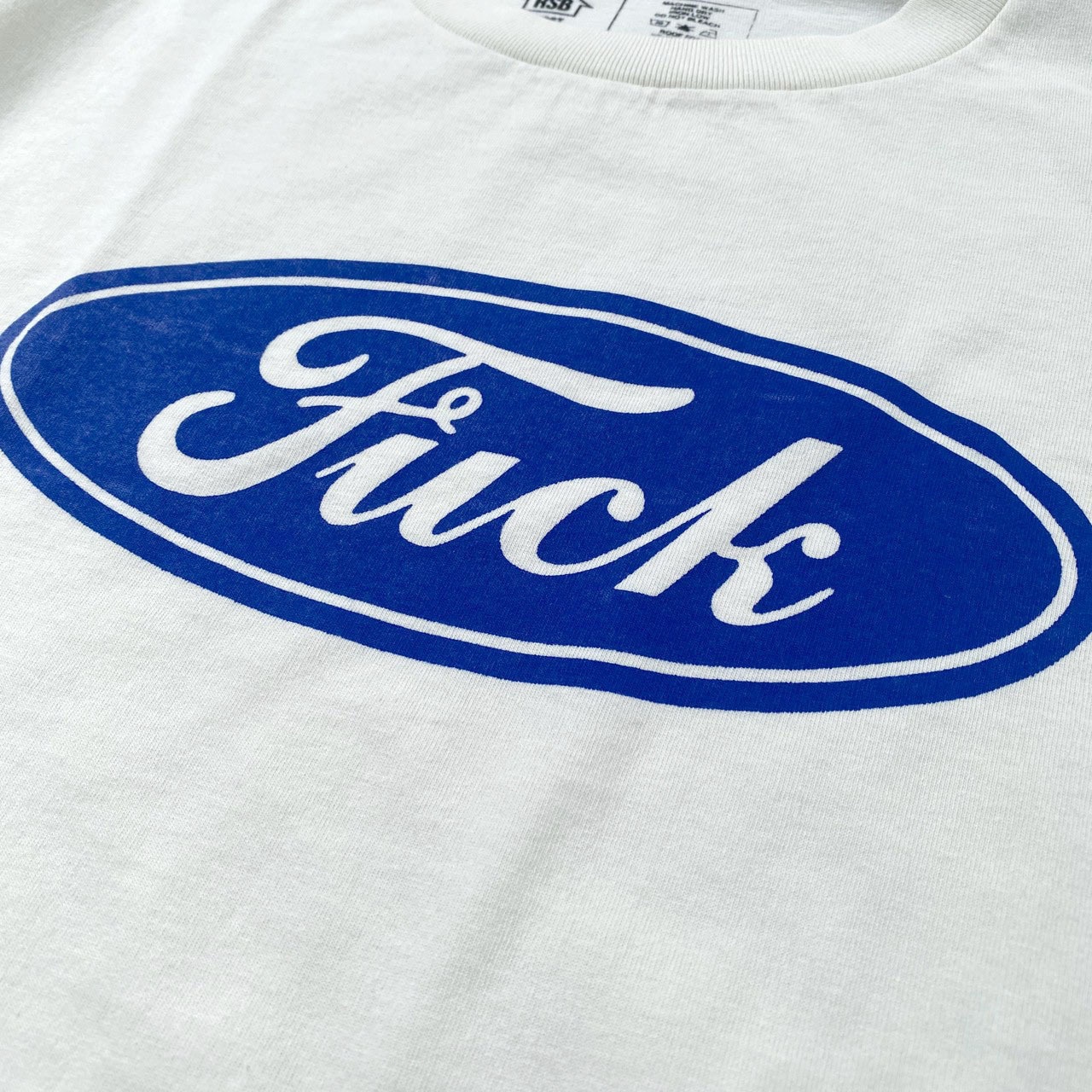 RIVERSIDE BASE 『BlueOval F**K』T-SHIRTS / NATURAL
