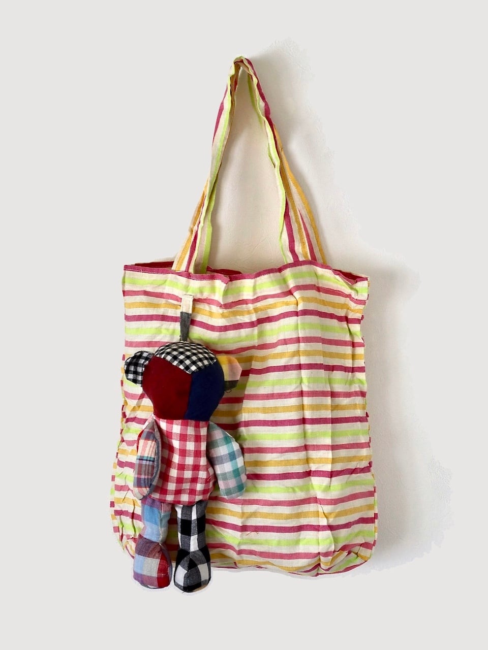 パーカオマー くまのバッグ バッグ柄 F|Thai Cotton Bear Bag Pattern F