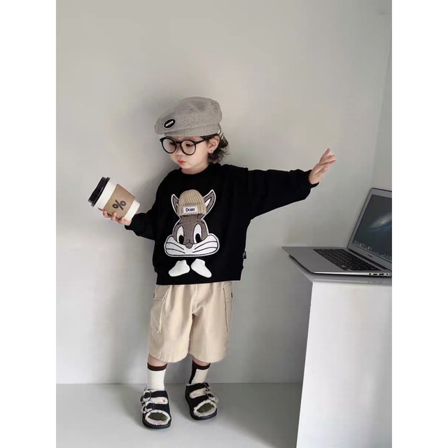 【即納】にこちゃんとボーダーのクルーソックス 4足セット