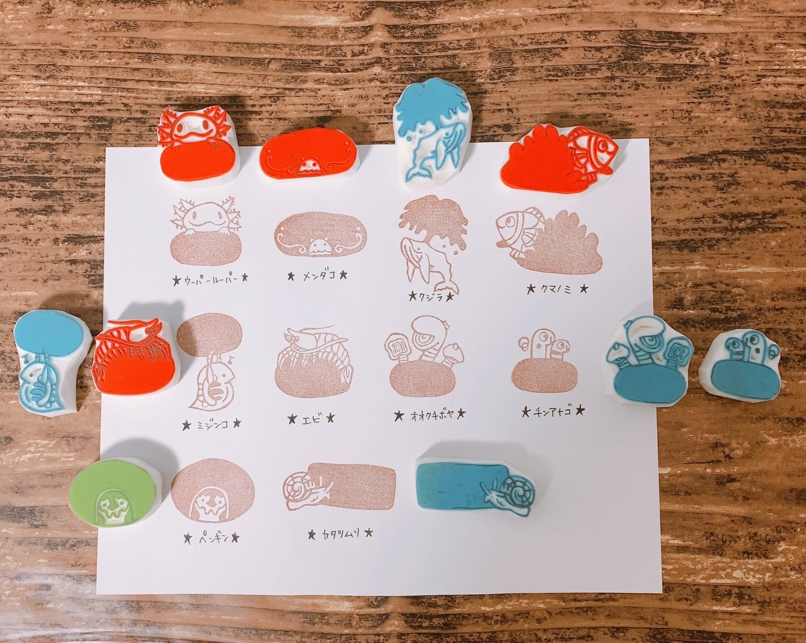 お名前はんこ・オオクチボヤ【NA-007B】 | 理科はんこ屋さん