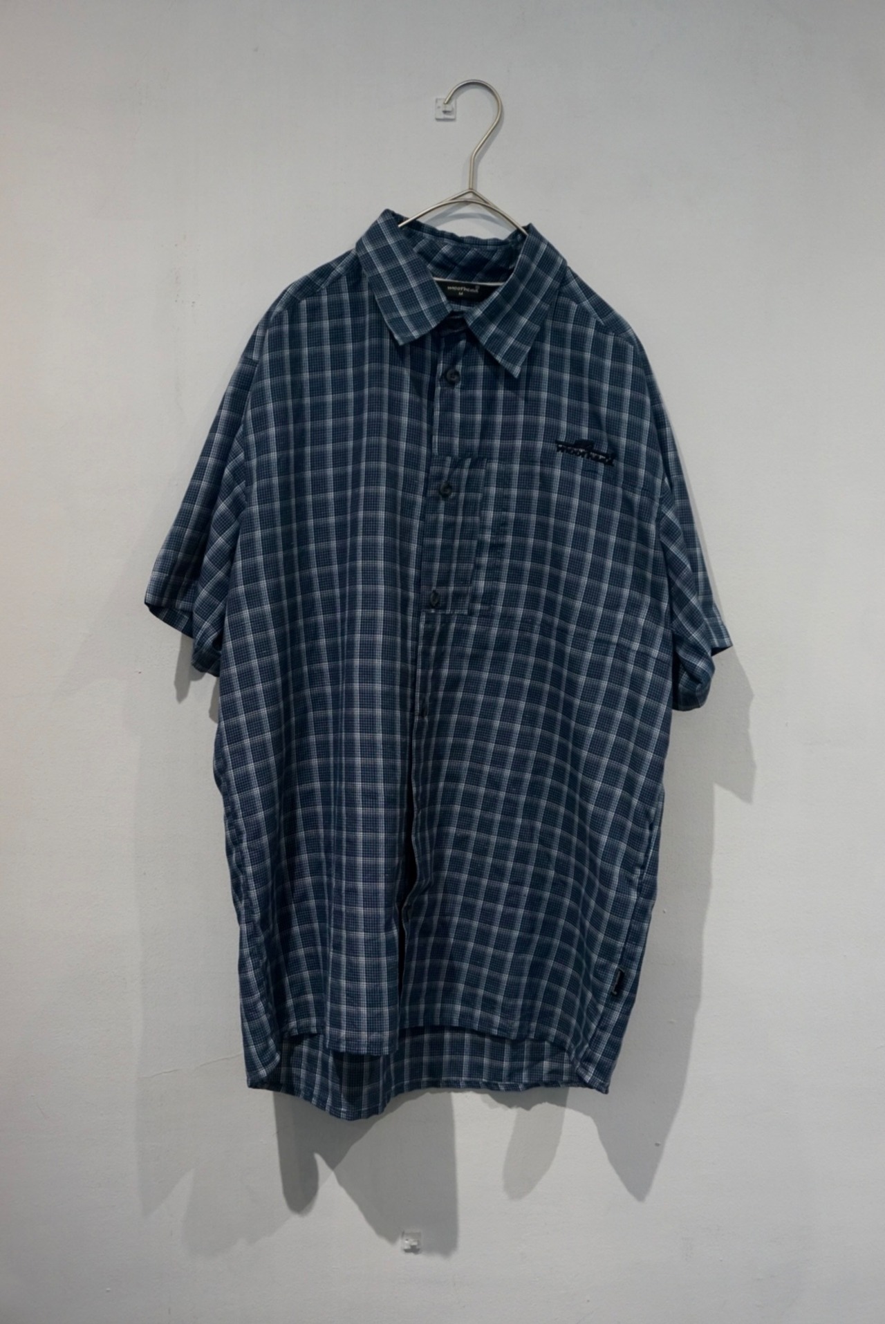 polyester plaid s/s shirt