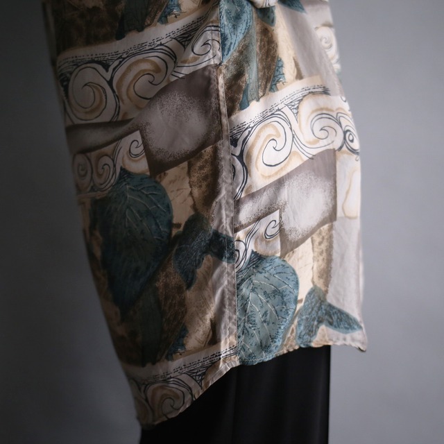 good coloring art graphic loose silk shirt