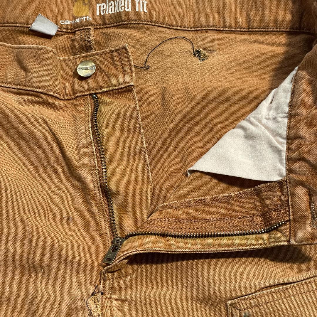 10s ブラウン ダブルニー Carhartt カーハート 34×32 | ib2