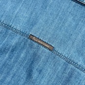 Papas パパス 裏チェック フルジップ シャンブレー デニム ジャケット ジャンパー 50 (L)/インディゴ メンズ