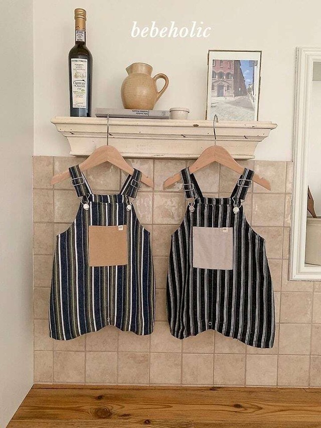 予約⌇BEBEHOLIC / More stripe overall suit