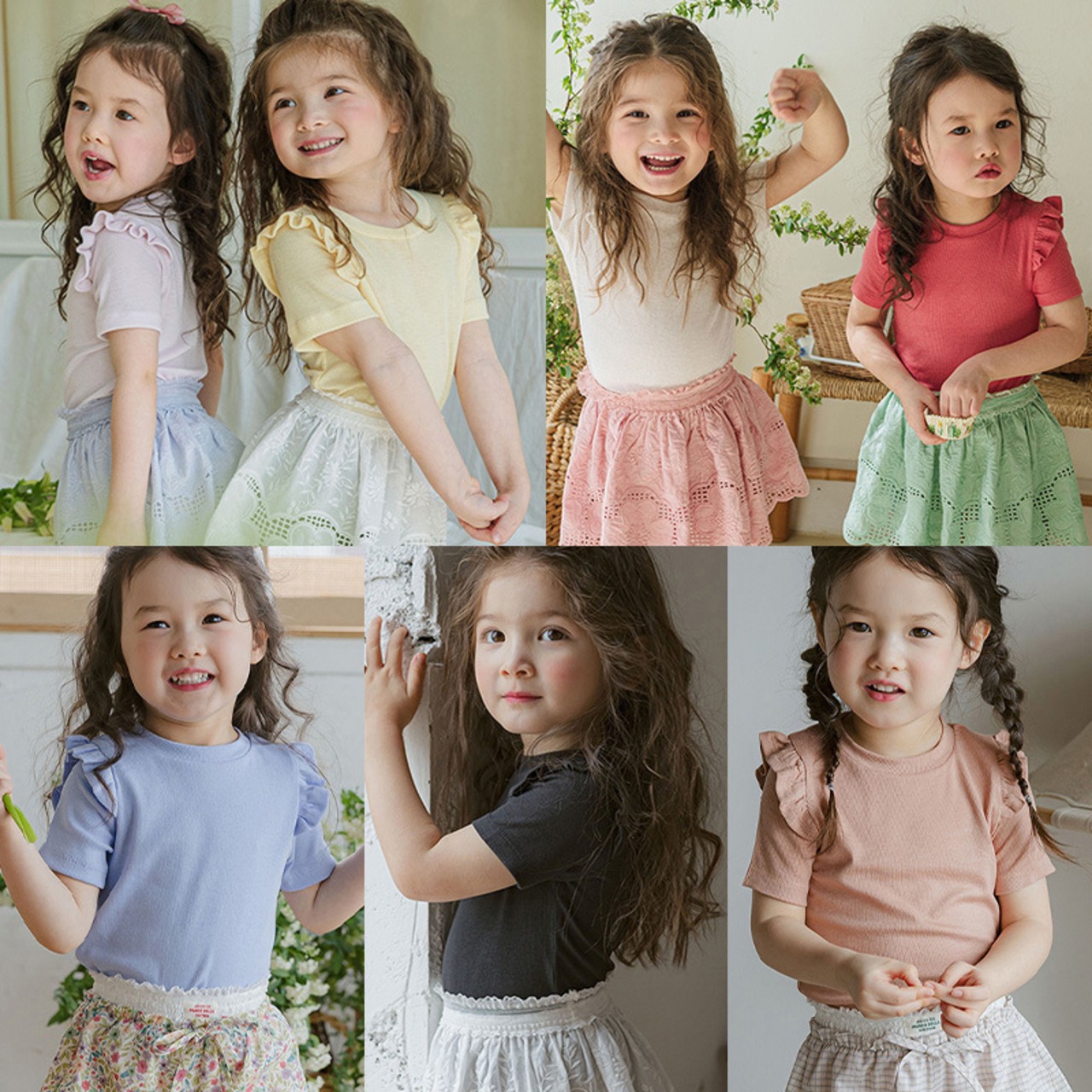 夏キャンディー色フリルＴシャツ