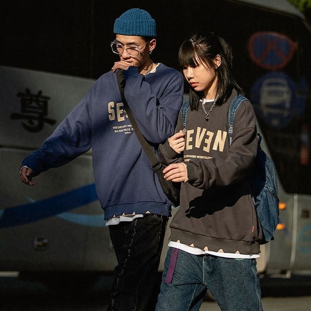 予約販売】 トレーナー ダメージ加工 スエット ネイビー グレー 長袖