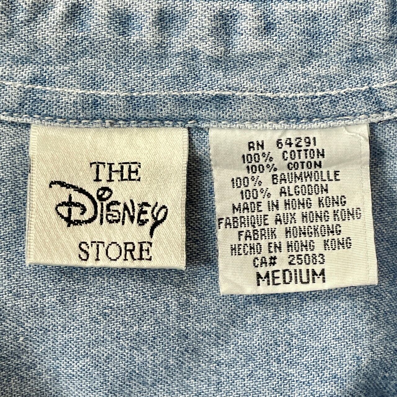 DISNEY ディズニー ミッキーマウス 刺繍 半袖 デニムシャツ メンズM 