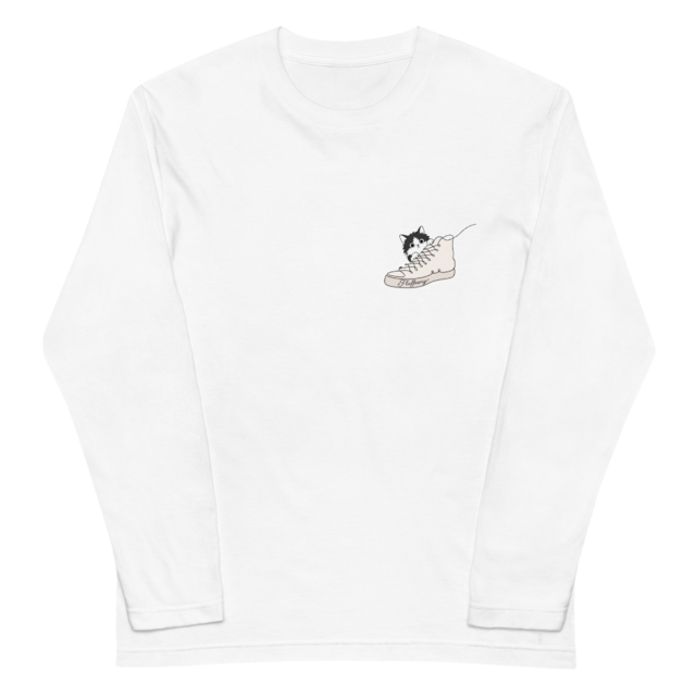 【スニーカーと猫】ユニセックス長袖Tシャツ（PF00912）（3color)