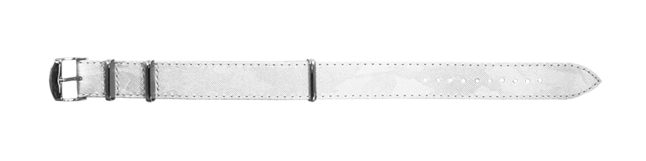 【FIF belt】 カモフラージュ・エンボス NATO ストラップ シルバー 16/18/20mm 腕時計ベルト