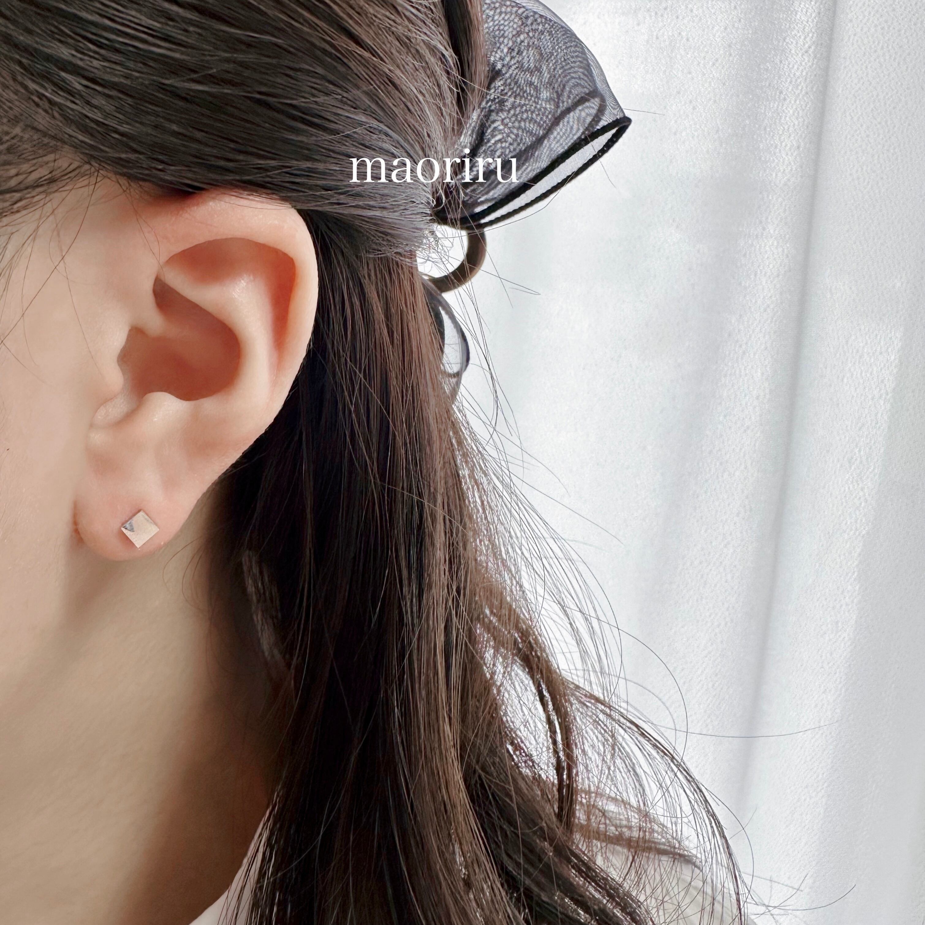 金アレ対応 小さなましかくピアス (064)