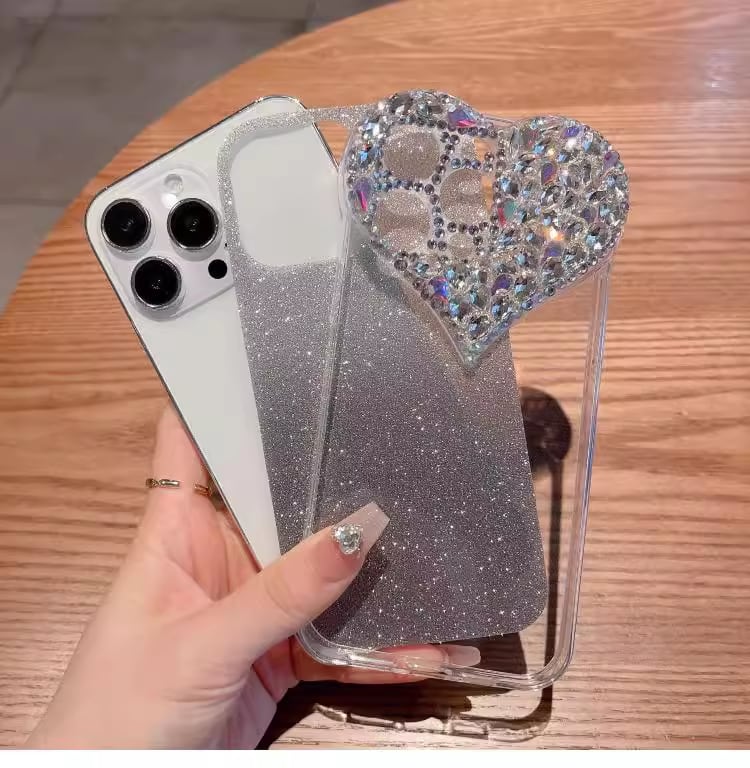 iPhone15 Pro Maxケース iPhone15 Proケース キラキラ ハート iPhone14