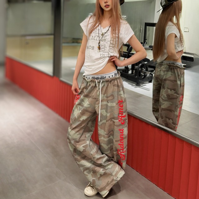 double-waist logo pants　ダブルウエストロゴパンツ　J2095