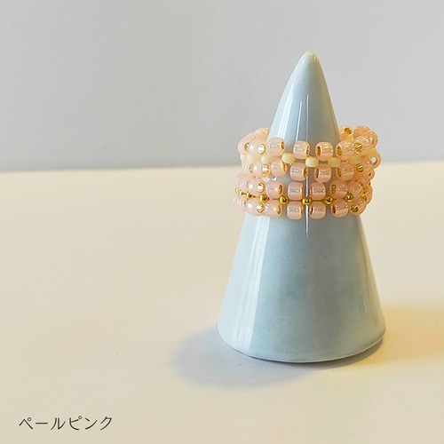 シンプルビーズリング／ペールピンク