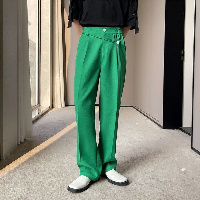【TR3060】Straight Color Belting Pants