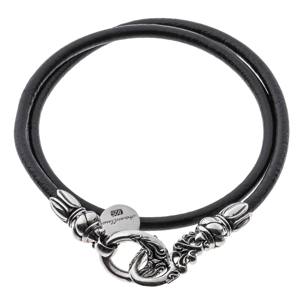 クラシカルフックダブルレザーブレス　ACB0121　Classical hook double leather bracelet　  シルバーアクセサリー Silver Jewelry Brand | シルバーアクセサリーブランド アルテミスクラシック Artemis Classic  silver