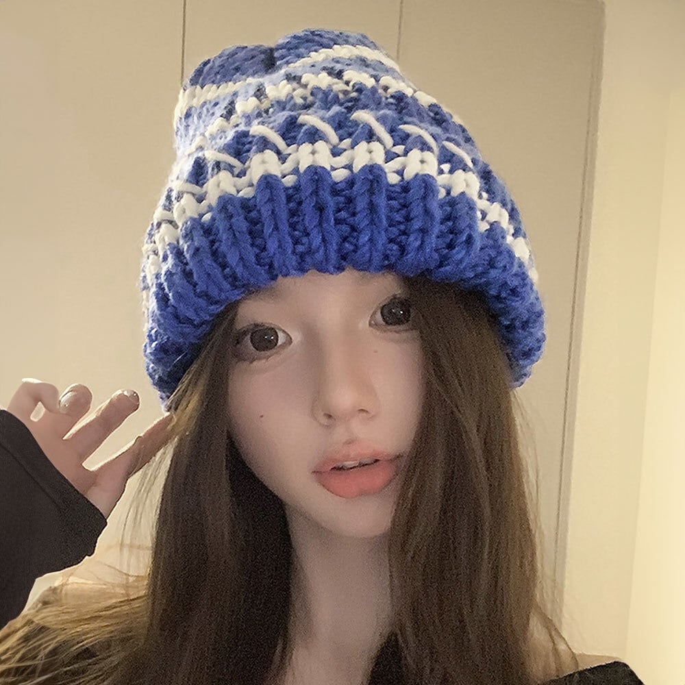 ケーブル編み ニット キャップ レディース 秋冬 韓国 帽子 おしゃれ