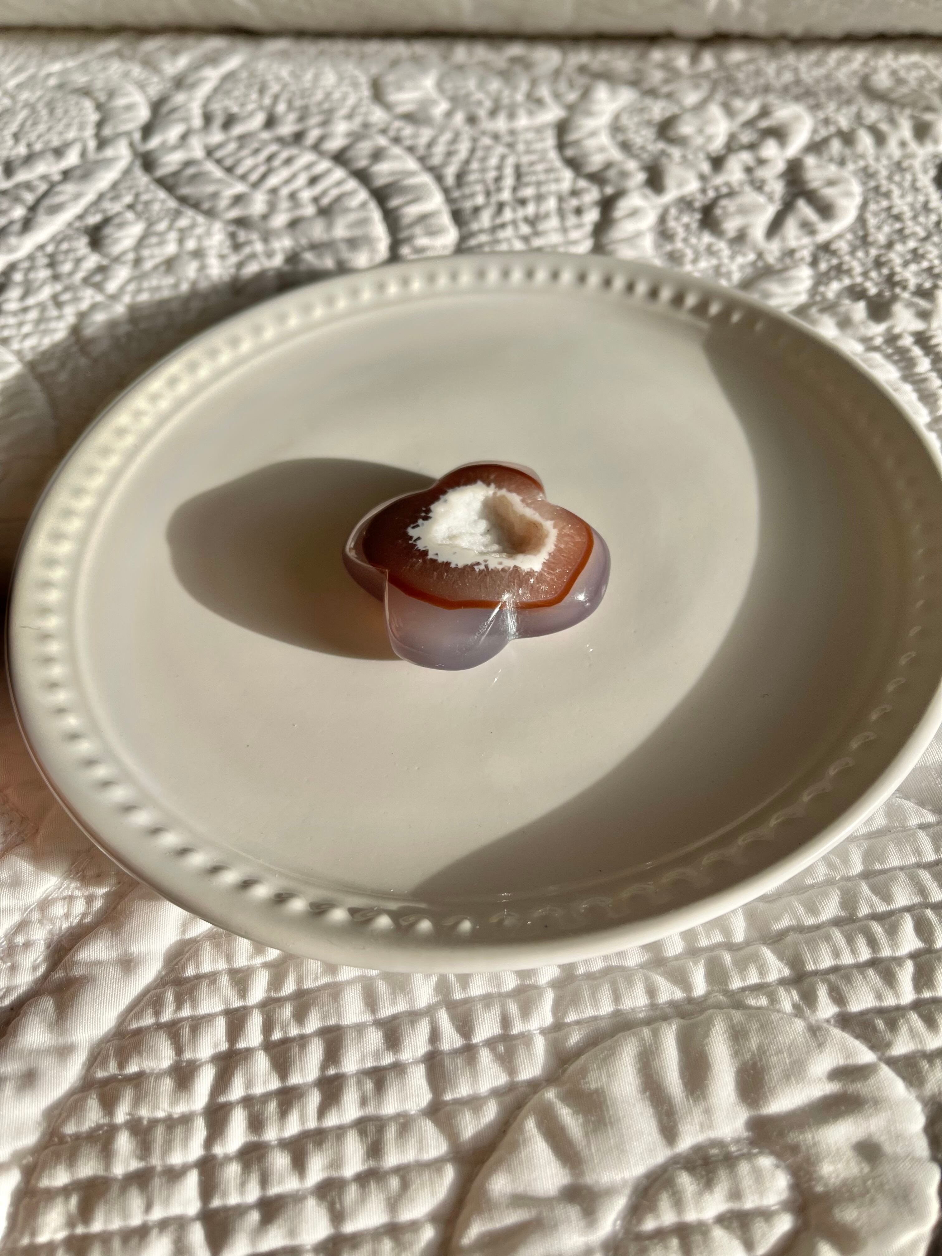 Fire agate druzy flower/フラワーシェイプアゲートドゥルジー