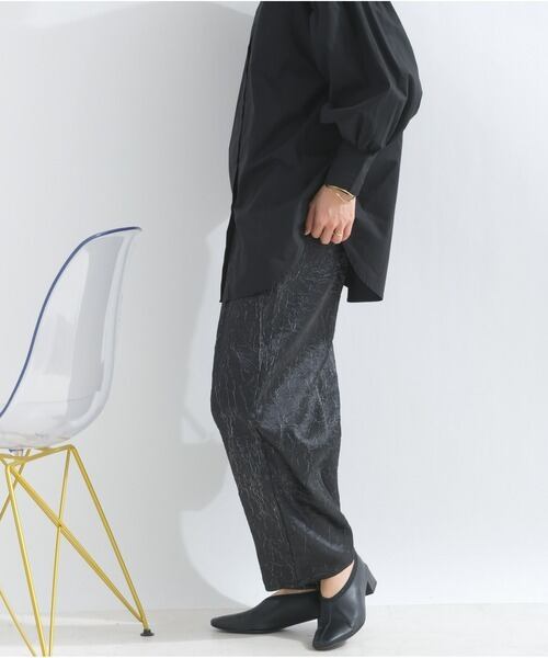 29016 ウエストゴムジャガードパンツ black | エルキカク