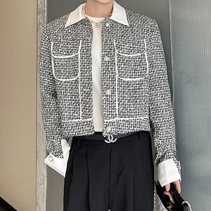 Pearl Button Tweed Short Jacket【L0097】