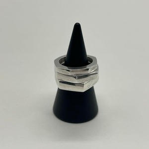 グッチ GUCCI ヘキサゴン ナット リング 13号 SV925 3連リング