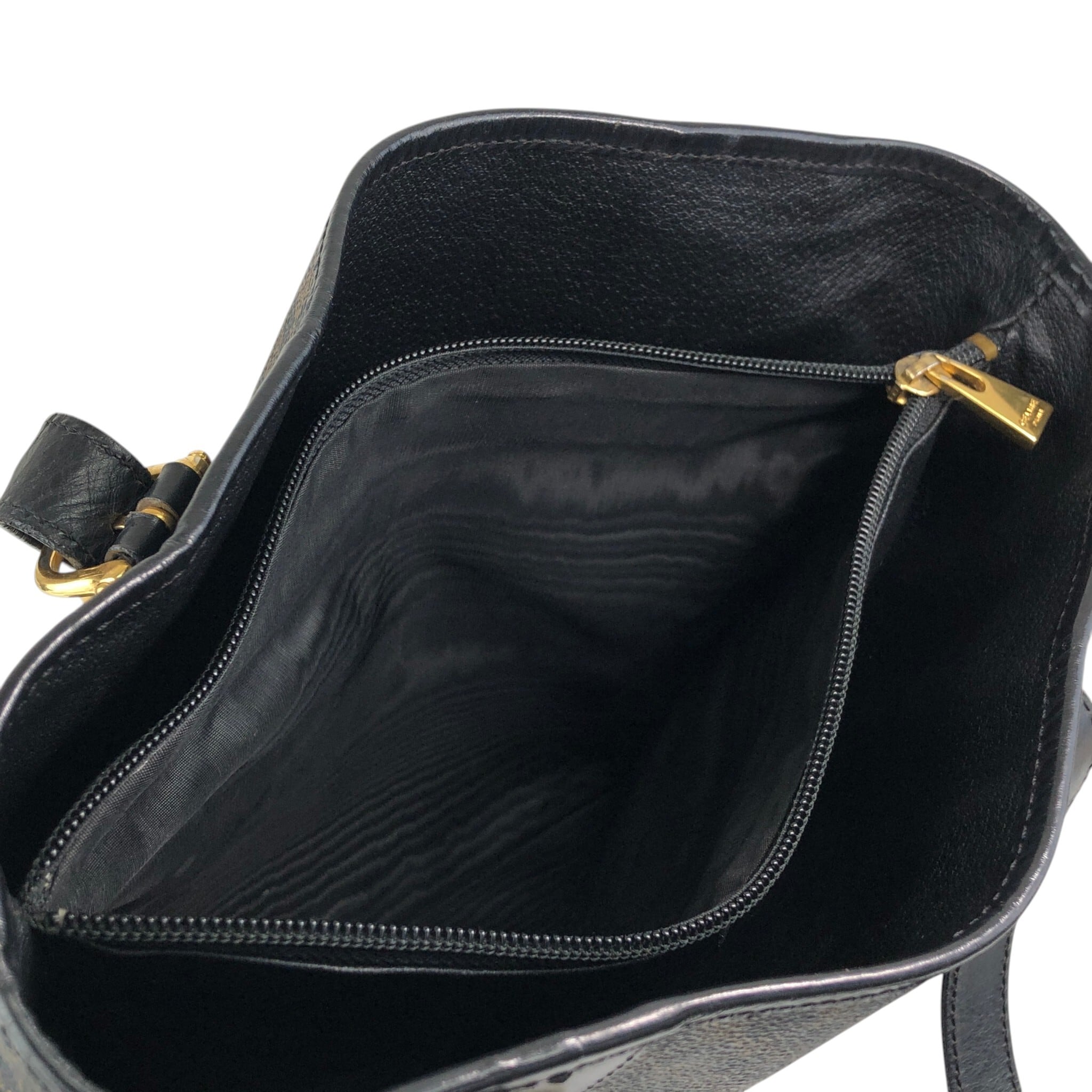 CELINE セリーヌ マカダム ハンドバッグ ブラック ブラゾン型押し PVC
