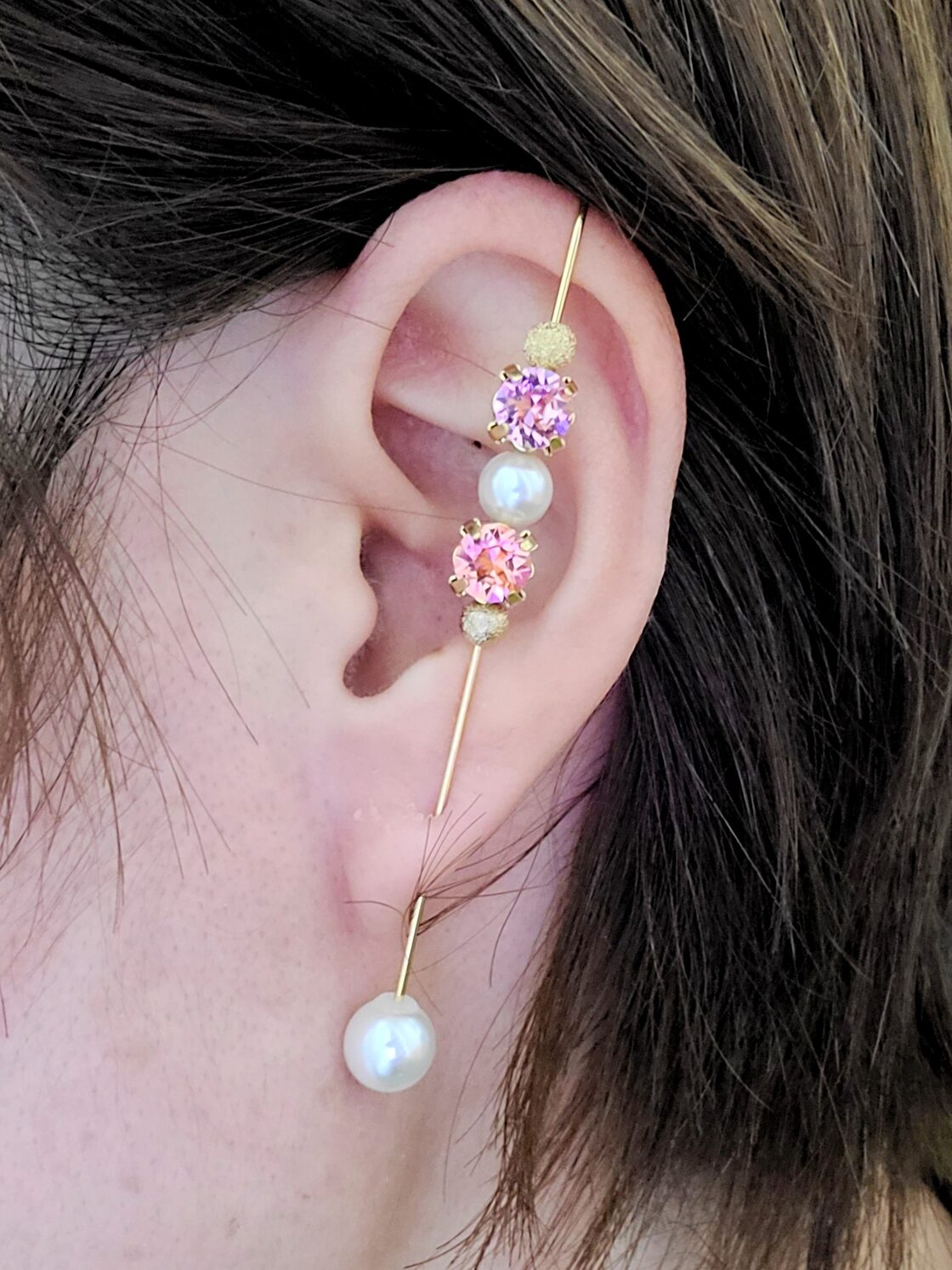人気沸騰中】ラップクローラーフックピアス デザインピアス イヤリング 
