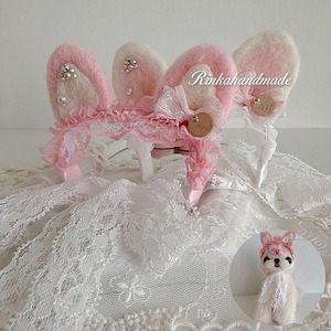予約　海外ハンドメイドRINKA【№B03625】ネコミミ　カチューシャ　ヘッドドレス