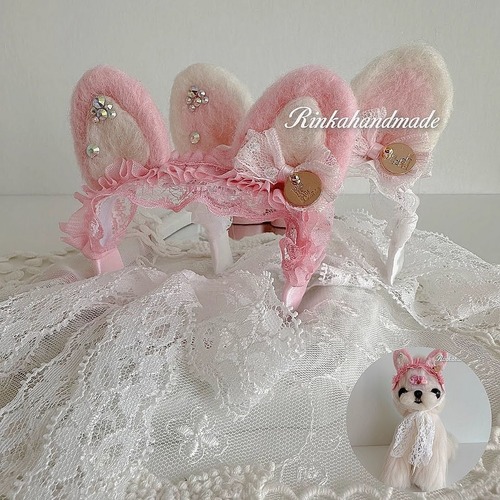 予約　海外ハンドメイドRINKA【№B03625】ネコミミ　カチューシャ　ヘッドドレス