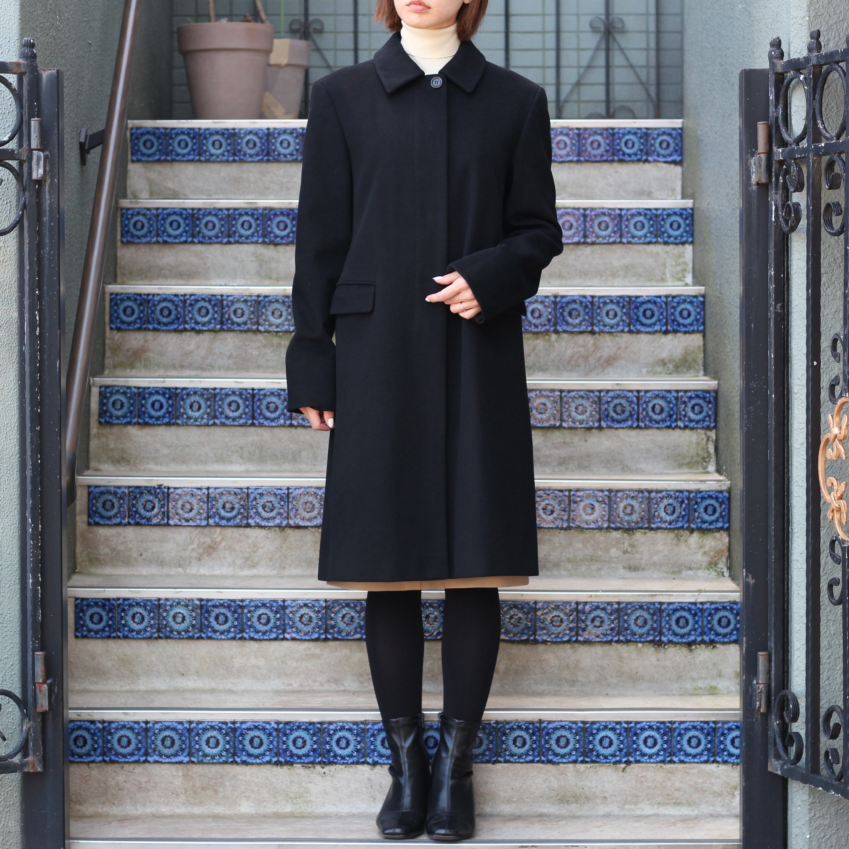 oldバルマカンコート Balmacaan Coat Wool 黒 ブラック