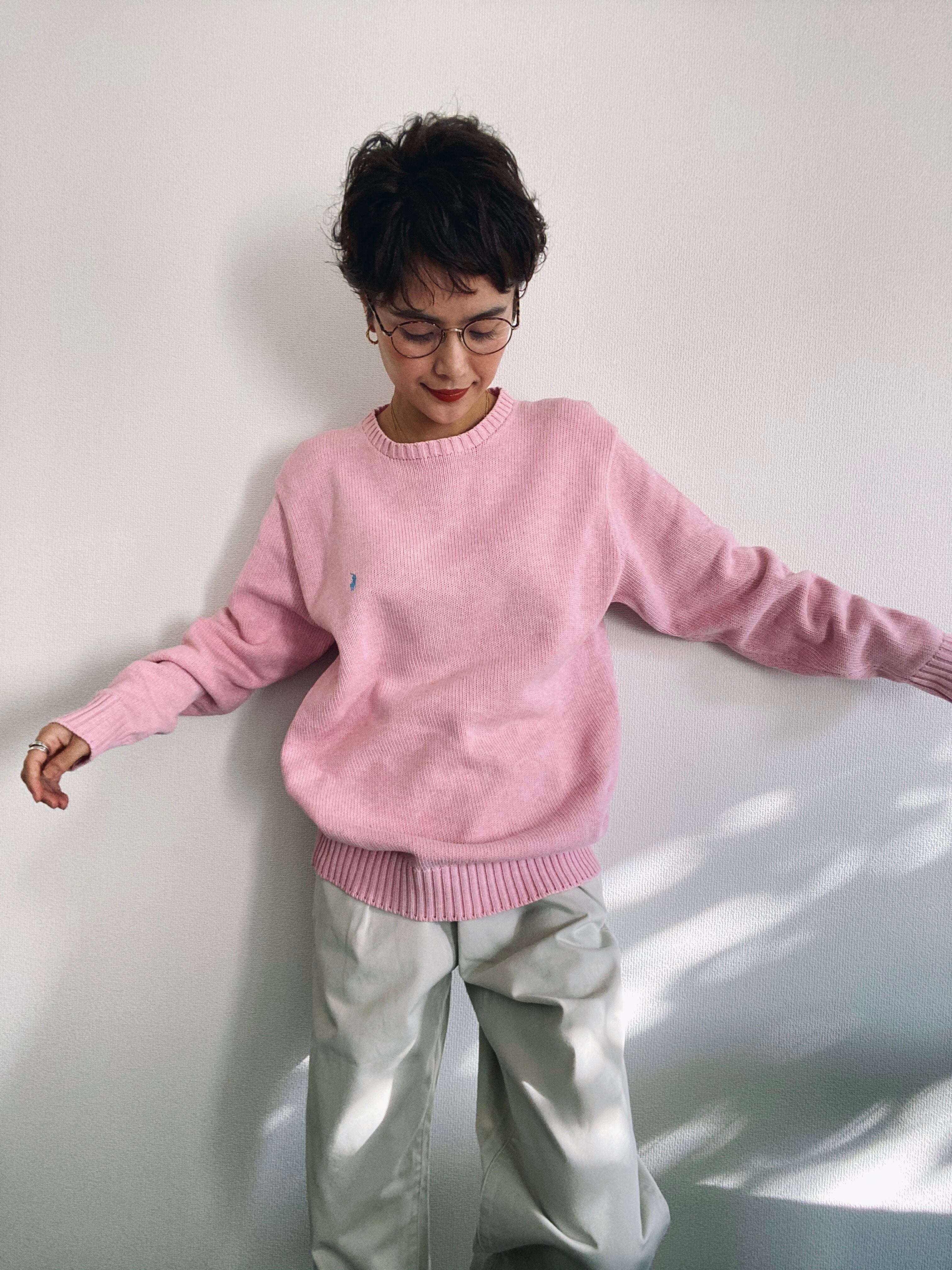 （KN294）Polo Ralph Lauren cotton Knit　(pink)