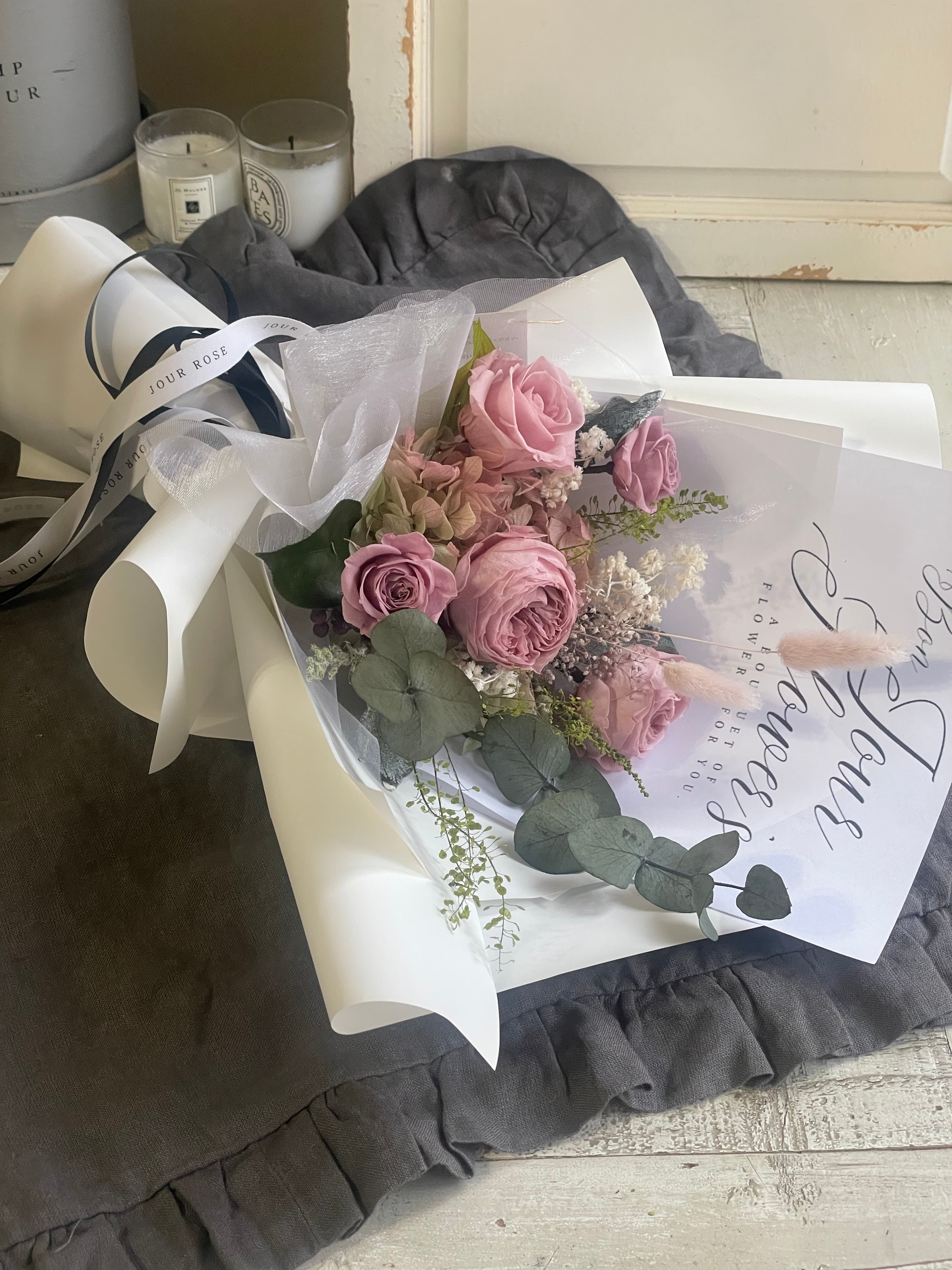 JOUR ROSE FLOWER’S 花束 おしゃれ プリザーブドフラワー花束 ブーケ 韓国風 枯れない花束 サプライズ プロポーズ 結婚記念日 両親贈呈 結婚祝い 送別 楽屋花 成人式 誕生日 お祝い